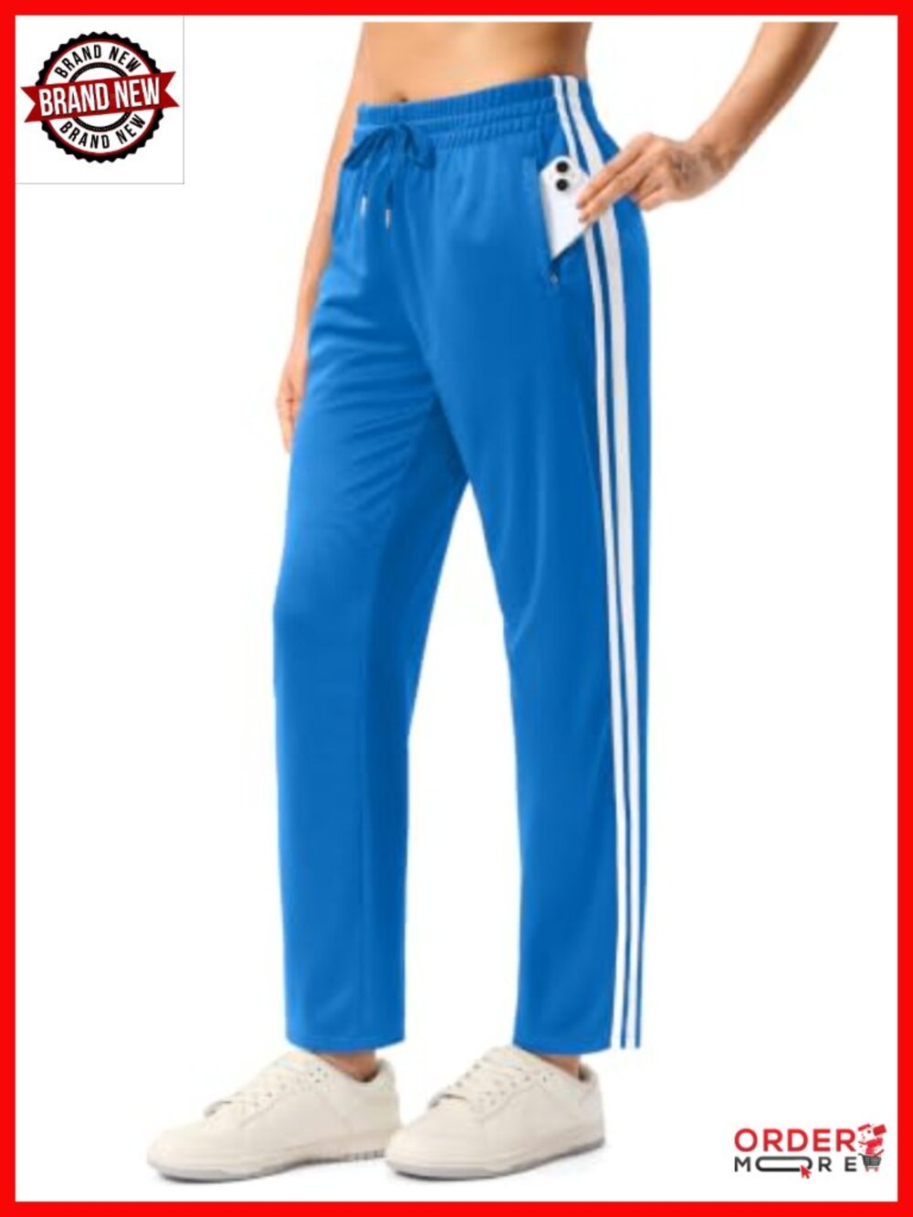 Women's Tapered Track Pants with Zippered Pockets 28" Inseam